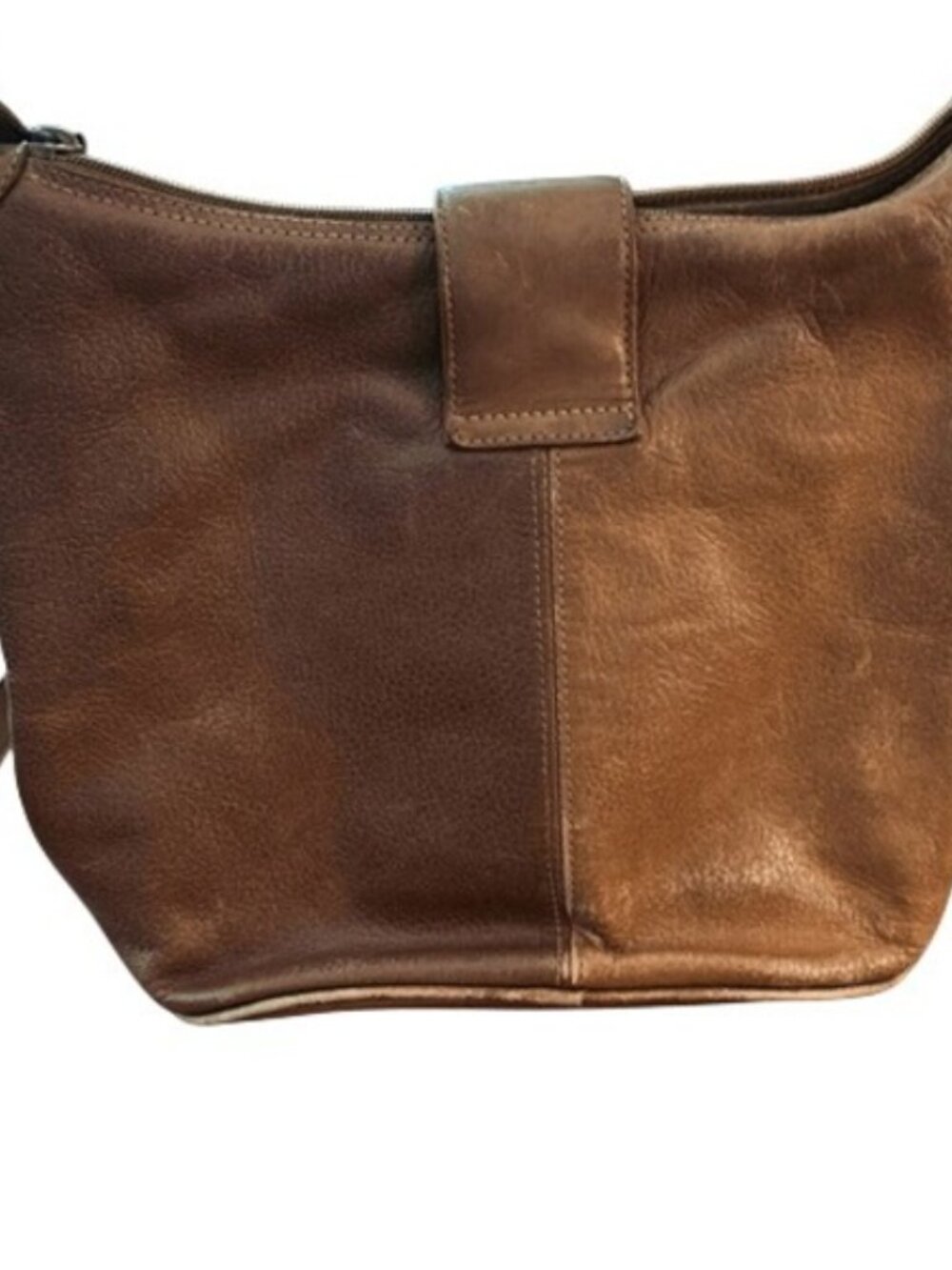 Unisa Brown Genuine Leather Shoulder Bag Classic Minimalist Purse - Picture 4 of 8